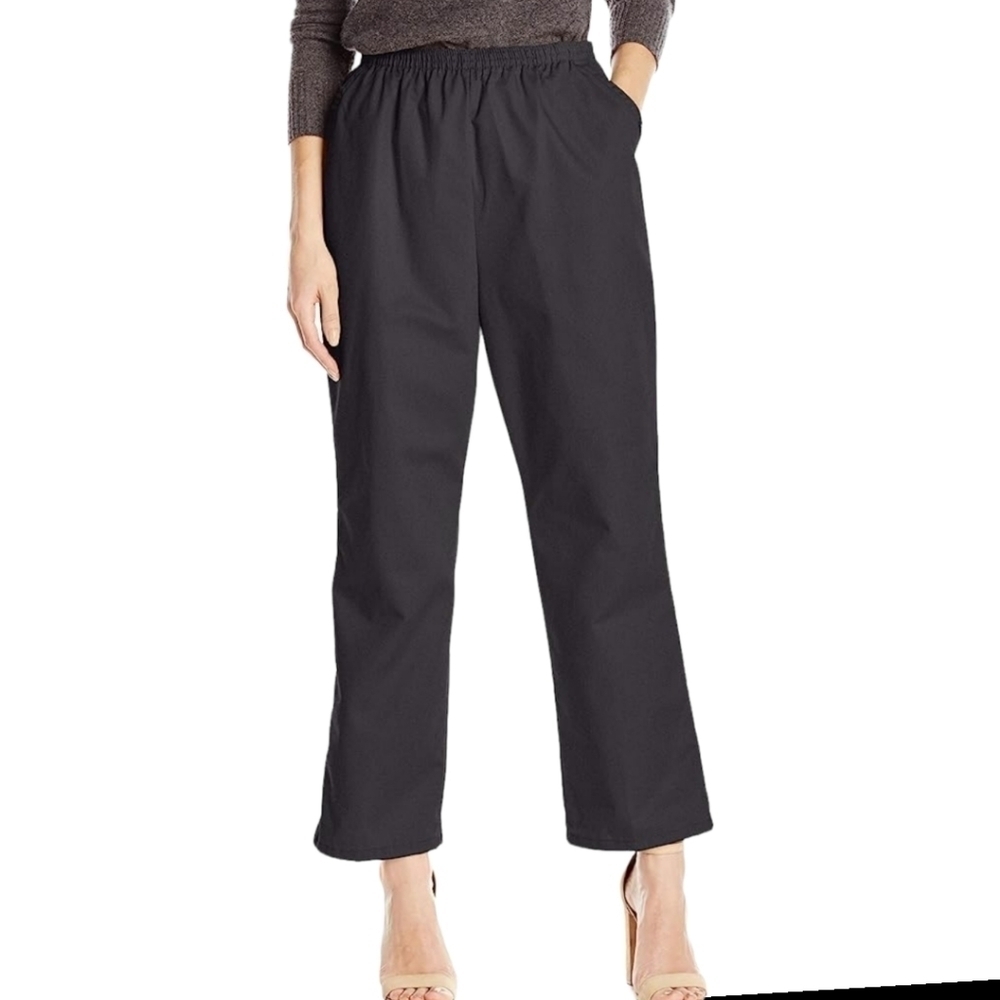 Chic Black Twill Pull-On Petite Pants Size 10P NWOT